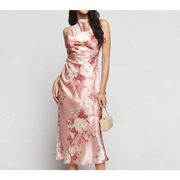 Reformation Women's Casette Silk Dress Bellini Size 10 NWT - Picture 11 of 11